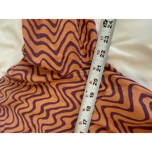 Zara Printed Midi Dress with Ruffled Hem Salmon US L - Picture 5 of 8